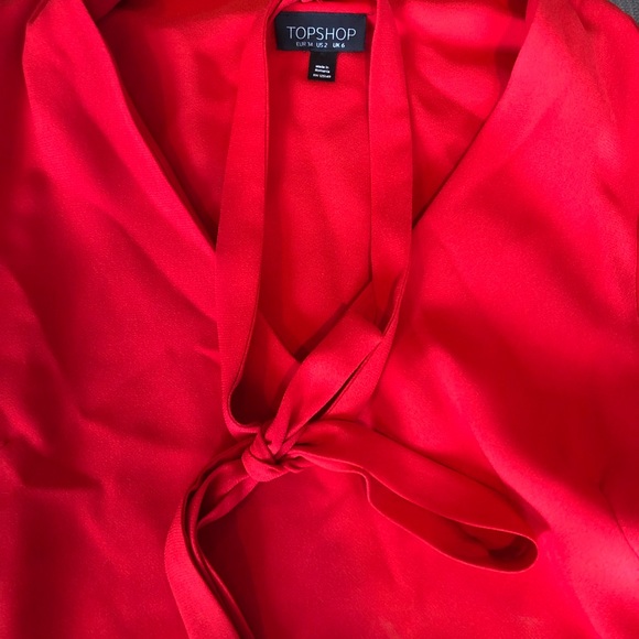 Topshop red shift dress with necktie - Picture 3 of 3